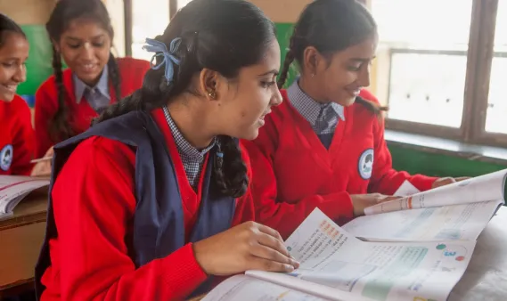 FFLV pupils with schoolbooks