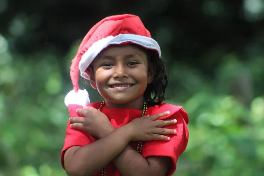 Girl with christmas hat 