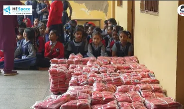 School girls waiting for their uniforms